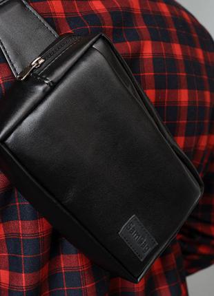 Черная сумка мужская стильная, комфортная и практичная подойдет под любой образ2 фото