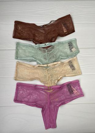 Набір трусиків, мереживні трусики, xs, victoria's secret , виктория сикрет