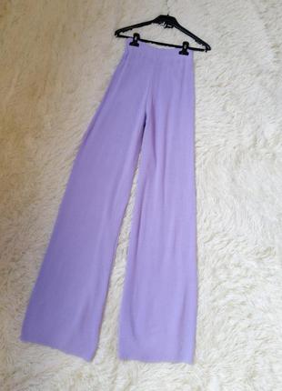 Вязаные длинные брюки палаццо высокая посадка разные цвета3 фото