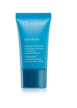 Зволожувальна маска з екстрактом каланхое clarins sos hydra refreshing hydration mask1 фото