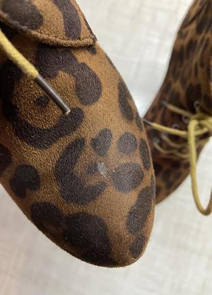 Ботинки ботильоны женские на каблуке леопард8 фото