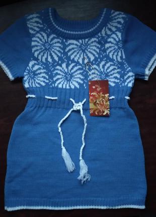 Детское вязаное платье-туника