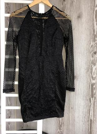 Новорічне плаття , ошатне , чорне в сітку5 фото