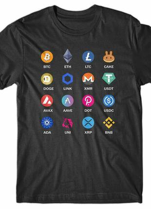 Футболка з принтом "кріптовалюти" push it