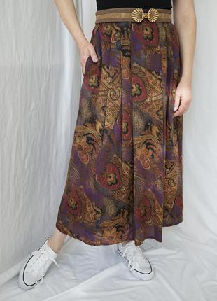 Шикарная винтажная юбка миди в складку из шерсти.2 фото