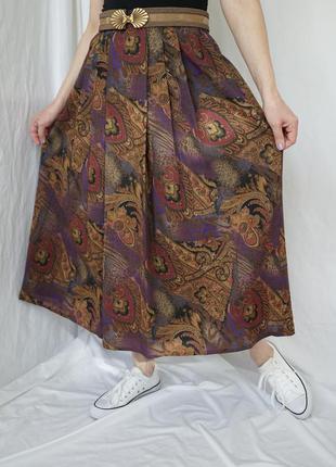 Шикарная винтажная юбка миди в складку из шерсти.