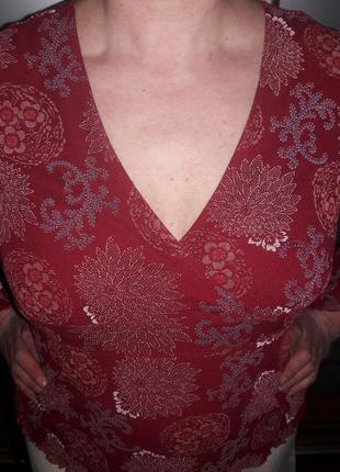 Неймовірно жіночна, фірмова блуза, блуза кольору бордо, 50-52-54 (16-18) розмір3 фото