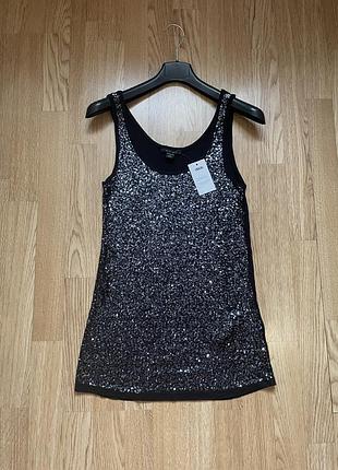Топ майка паєтки чорна amisu нова s