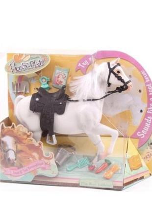 Інтерактивна іграшка кінь для барбі белая лошадь с аксесуарами