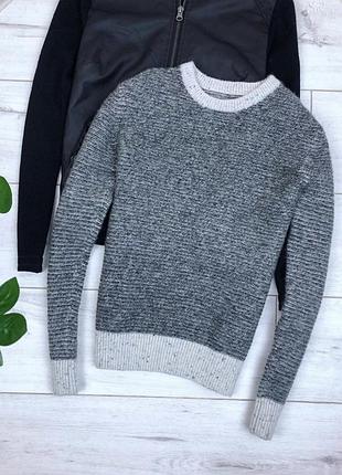 Кофта свитер серая шерстяная полиамид шерсть зимняя тёплая