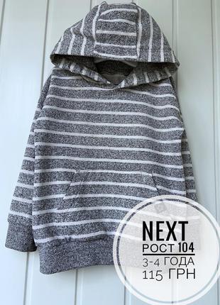 Худи на флисе серый, 3-4 года