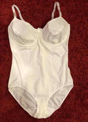 Біла фірмова стяжка, боді, комбідрес