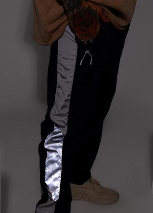 Чоловічі зимові утеплені спортивні штани з плащової тканини на флісі (1635/4син)4 фото