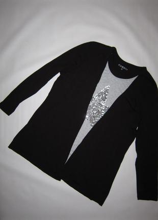 Трикотажная блуза с полами на запах звезда из пайеток canda c&a3 фото