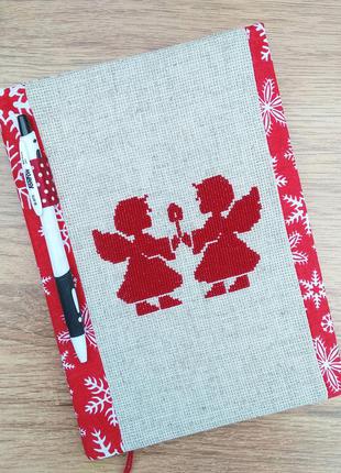 Блокнот с вишитими ангелами. двостороння обкладинка.