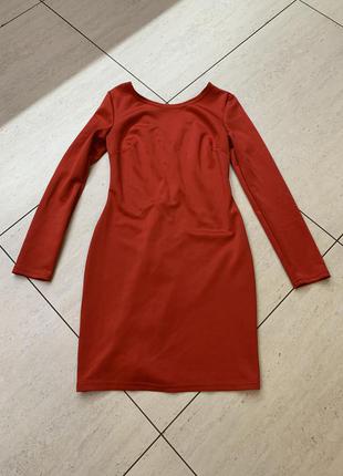 Платье 👗 нарядное стильное модное красное красивое зади на молнии