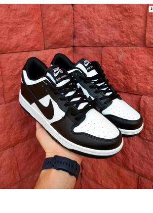 Кроссовки мужские nike sb dunk low белые черные / кросівки чоловічі найк сб данк низкие чорні кроссы