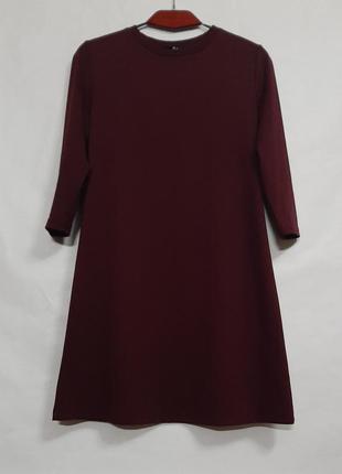 Бордовое платье трапеция повседневное платье размер м2 фото