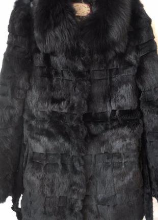 Шуба кролик,комір песець