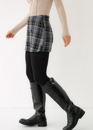 Дерзкая юбка-шорты твид турция