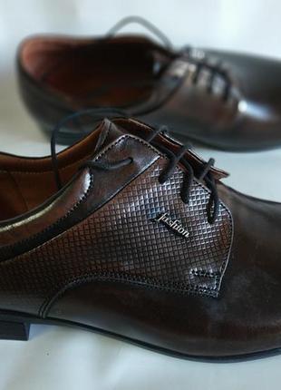 Кожаные мужские туфли классические на шнурках 202445 41