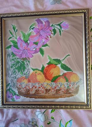 Картина мандарини в корзині