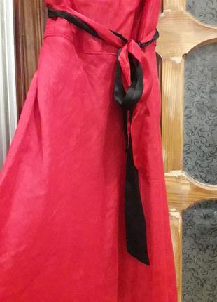 Шикарное красное платье сарафан3 фото
