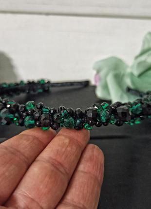 Ободок изумрудно-черный