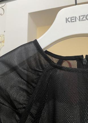 Кофта блузка сетка прозрачная люрекс нарядная объёмный рукав блеск праздничная новогодняя na-kd❤️3 фото