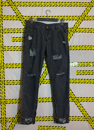 Чоловічі джинси з порізами (рвані)2 фото
