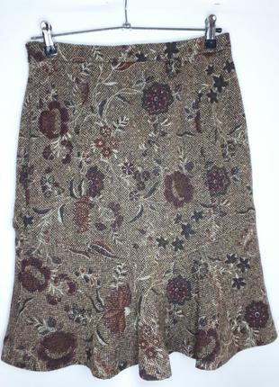 Вовняна спідниця міді zara b leon (розмір 36)4 фото