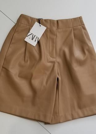 Шорты из экокожи zara3 фото