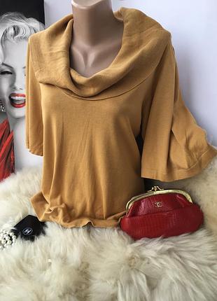 Роскошная кофта блуза трикотажная шелковая, натуральный шёлк, золотая бренд bcbg max aztia