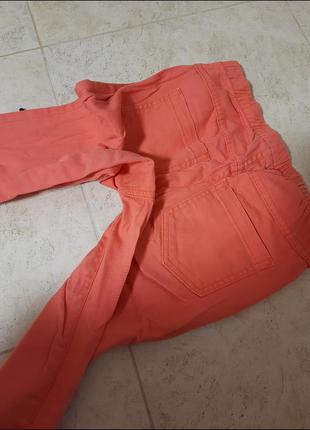 Штаны брюки джински кораловые розовые 25 26 27 размер6 фото