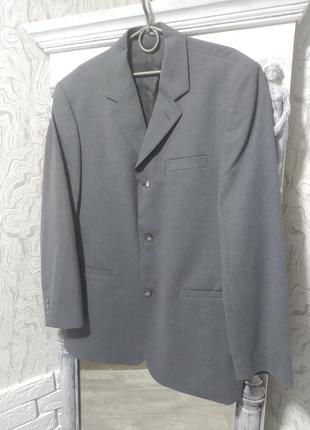 Шикарный серый пиджак 60% шерсти. 50 мальта2 фото