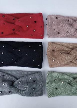 Пов'язка ангора норка з намистинами