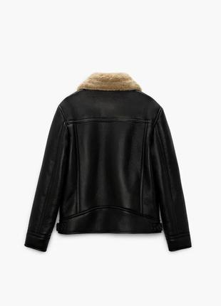 Куртка-дублянка з штучної шкіри zara