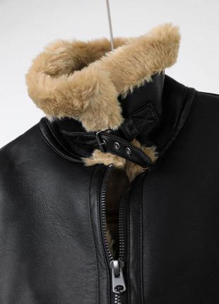 Куртка-дублянка з штучної шкіри zara