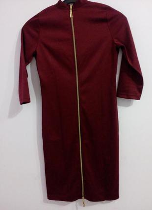 Платье бордо с чокером6 фото