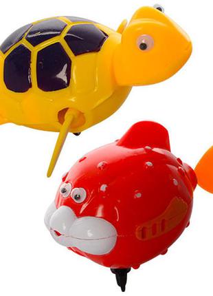 Водоплавающая игрушка для ванной "морские животные" 2227b заводная