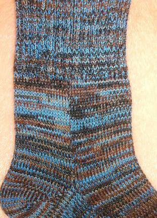 Мужские вязаные носки ручной работы из натуральной пряжи2 фото