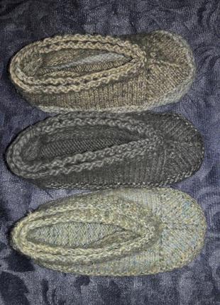 Тапочки носочки вязаные2 фото