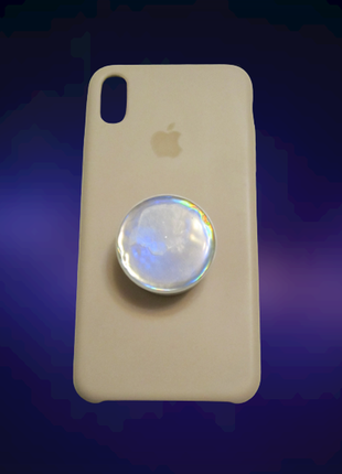 Чехол на iphone xs max силиконовый с микрофиброй + попсокет1 фото