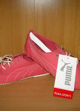 Puma спортивные туфли балетки на шнурках розовые оригинал стелька ортопедическая.