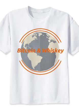 Футболка з принтом "bitcoin & whiskey" push it