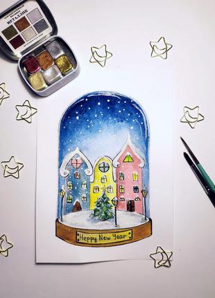 Малюнок аквареллю, формат а5, дизайн