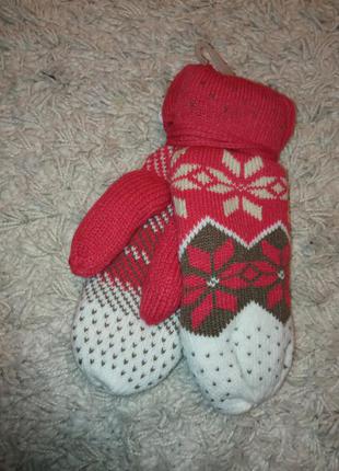 Жіночі тепленькі рукавички-варєжки
