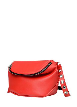 Яркая сумка через плечо красного цвета для стильных девушек
