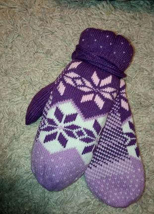 Жіночі тепленькі рукавички-варєжки