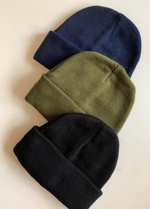 Шапка зимняя на флисе : унисекс :  в 3х цветах
